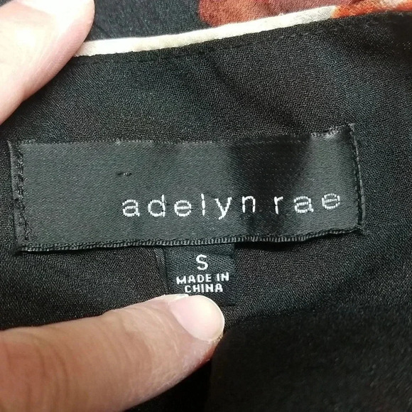 {Lulu's} Adelyne Rae Front Rose Seats Black and Red Floral Print Midi Dress - Picture 16 of 17